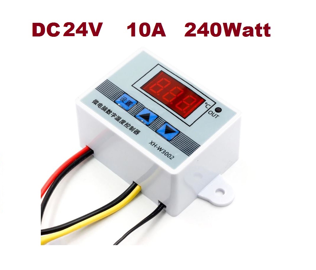 เครื่องควบคุมอุณหภูมิ 24V 10A 240W XH-W3002 Digital Thermostat Temperature Control Switch Temperature Controller Digital Display Mini Thermostat Switch with Water-resistant Sensor Probe