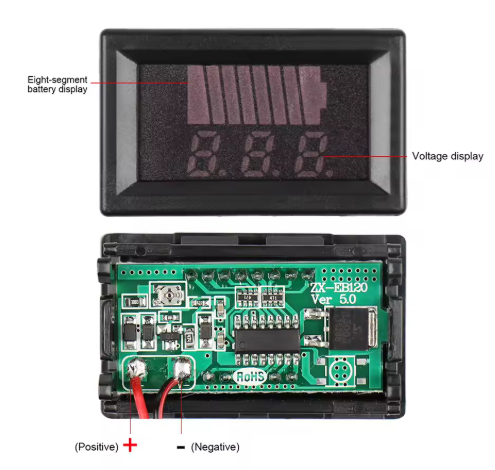 Battery Meter Display 12V-60V Display blue Electric Vehicle DC Digital Display Lithium Battery Car Voltage Meter