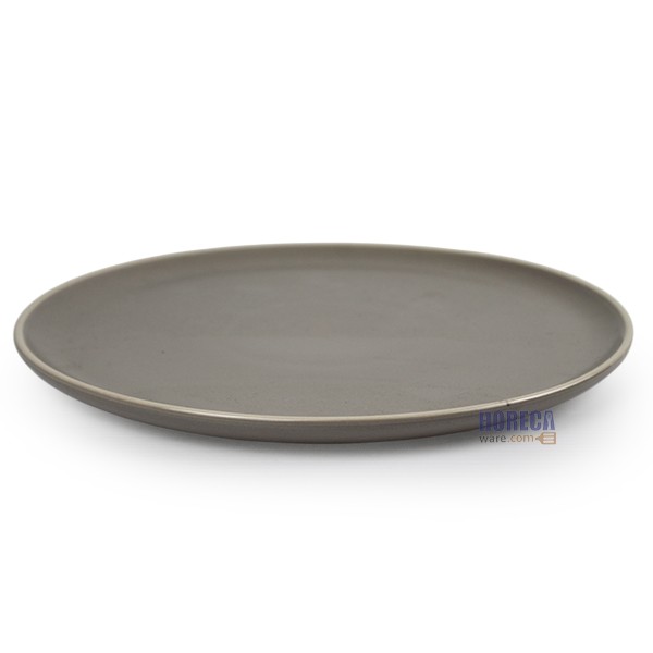 จานสเต็ก 10.5นิ้ว ก้น2วง สีโกโก้อ่อน รุ่งจานดี