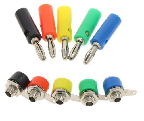 ปลั๊กกล้วย ตัวผู้ 4mm สีน้ำเงิน Banana plug head 4mm. บานานาปลั๊ก Blue color Banana Jack panel Terminal audio accessories