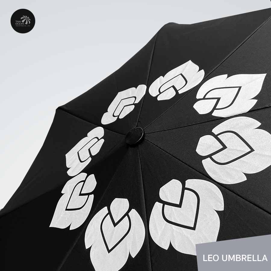 Leo ร่มพับ 2ตอน ลายไทย ขนาดพอดีตัว พกพาง่าย ผ้าเคลือบยูวีกันแดด