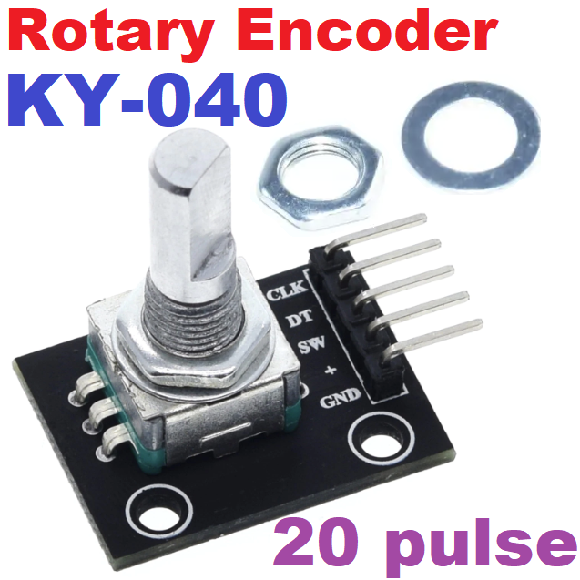 KY040 rotary encoder แกนยาว 20mm 360 degree development board rotary encoder module