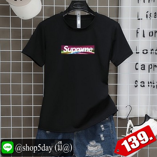 🔥 Supreme เสื้อยืดแขนสั้นยอดฮิต ใส่ได้ทั้งหญิงและชาย