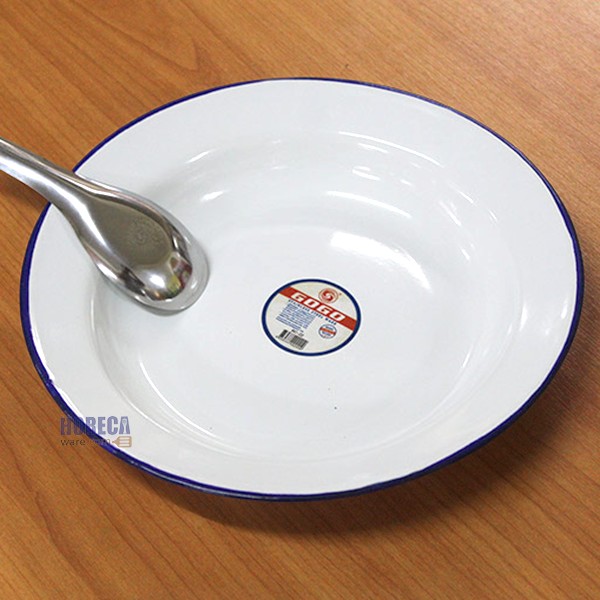 จานเคลือบ 22ซม. สีขาว โกโก