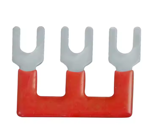 TB-2503 จั้มเปอร์ 3 ช่อง สีแดง สำหรับเทอร์มินอลบล็อก 25A Jumper Bar for Terminal Block 3 pin Connector Bar red color