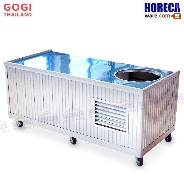 เคาเตอร์ก๋วยเตี๋ยว 180cm x 80cm หน้าท็อปสแตนเลส โกกิ