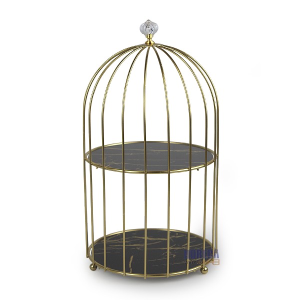 ที่โชว์เค้ก 2ชั้น แบบกรงนกสีทอง บอส