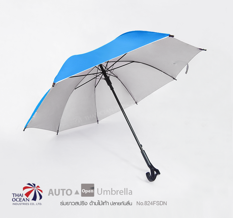 Leo ร่มไม้เท้า ตอนเดียว ปลายกันลื่น ขนาด 24 นิ้ว ผ้ากันยูวี