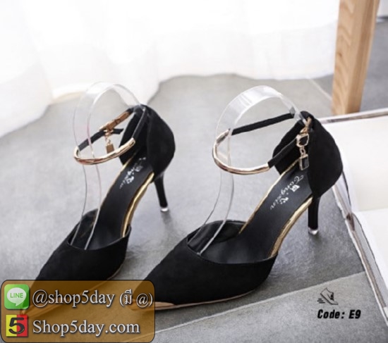 คัทชูหนังนิ่ม ทรงสวย (สีดำ)