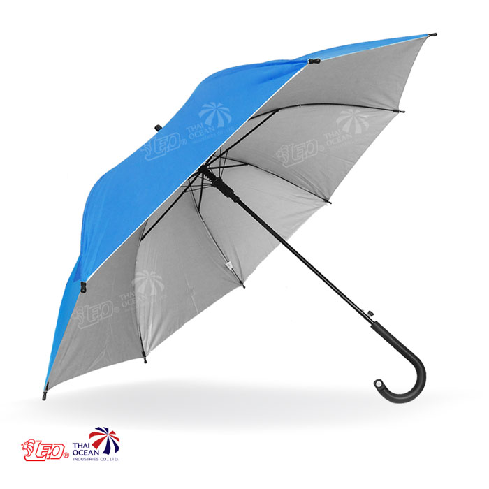 Leo ร่มยาว ออโต้-เปิด ขนาด24นิ้ว ผ้าเคลือบยูวีกันแดด (ขายส่ง) 12 คันต่อกล่อง