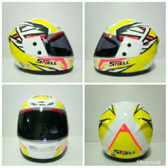 หมวกกันน็อค SNALL RYUKI 14 สีเหลืองขาว