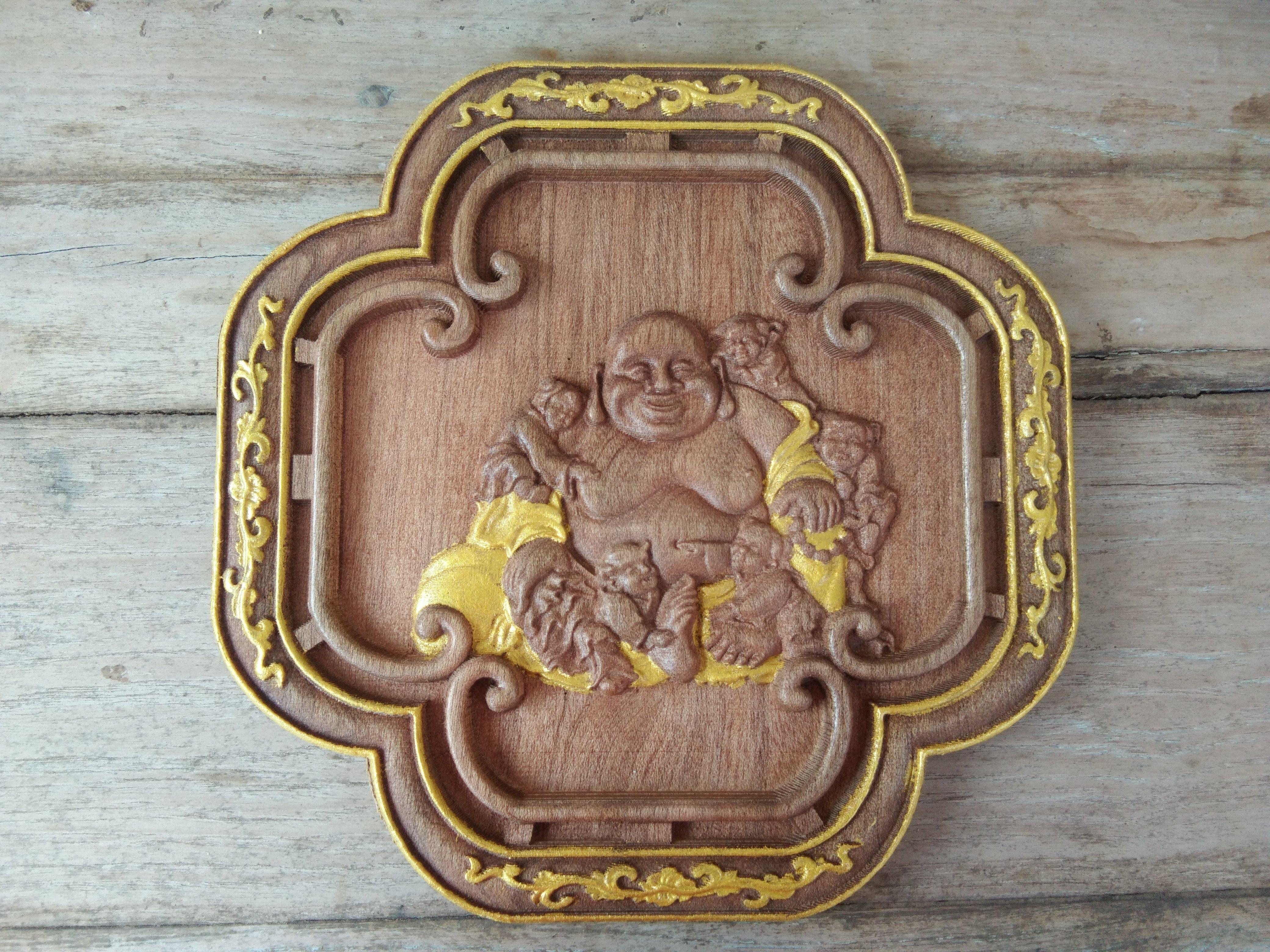 ภาพแกะสลักไม้ พระสังกัจจายน์