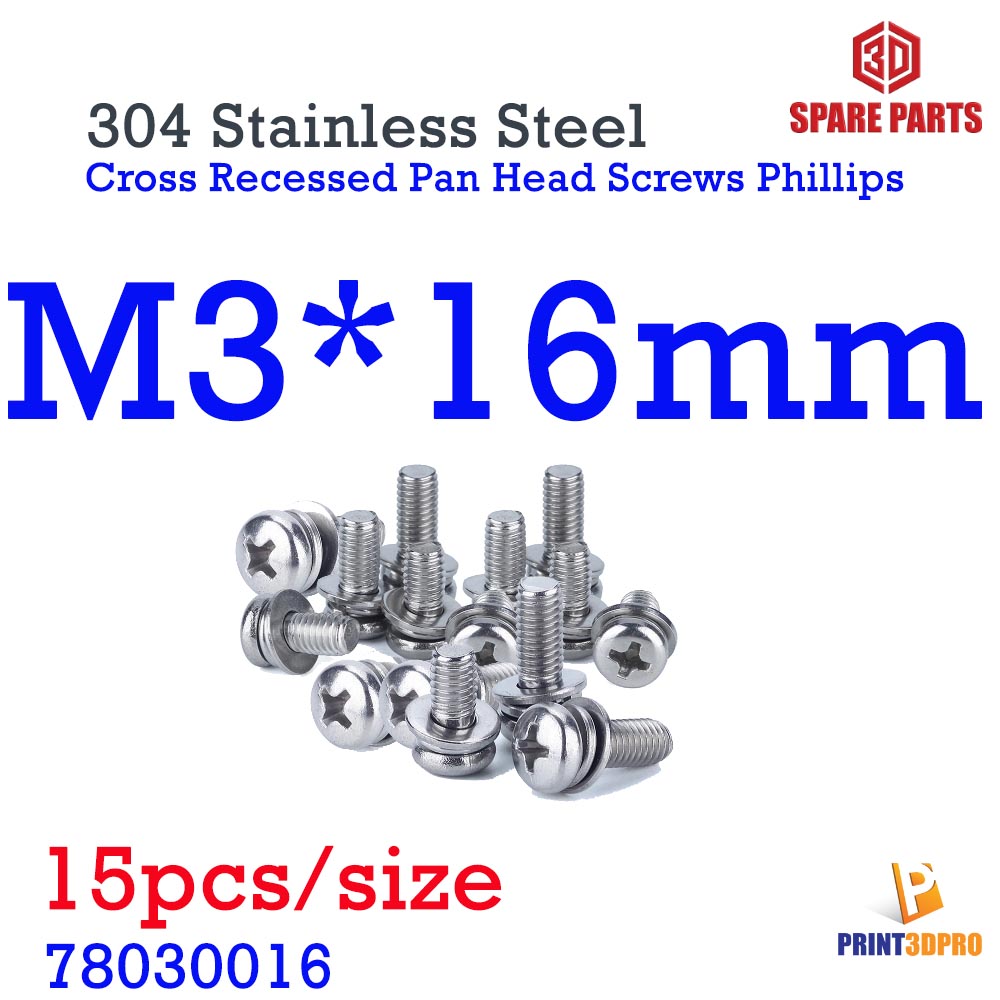 304 Stainless Steel Cross Recessed Pan Head Screws Phillips Screws Bolts With Nut Washer น็อตหัวแฉก