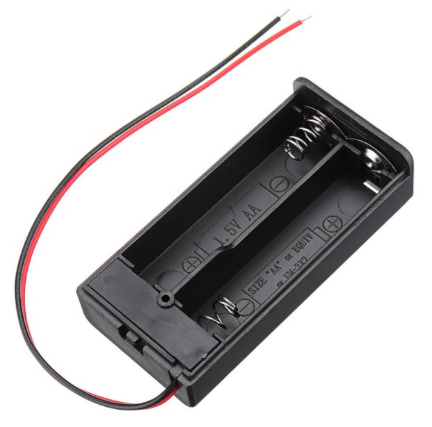 รางถ่าน AA 2 ก้อน 3V มีสวิตช์ ฝาปิด พร้อมสายไฟ 2 section Battery Holder Storage Case Box With Switch&Cover for AA Batteries Standard Container battery