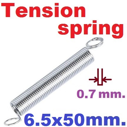 สปริงขดแบบดึง ขนาด 6.5x50 mm.Tension spring Extension spring Steel สปริงดึง สปริงเกี่ยว