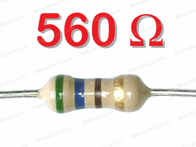 560 โอห์ม 1/4W 5% ตัวต้านทาน แพ็คละ 10 ตัว 560 Ohm Carbon Film Fixed Resistor 560R