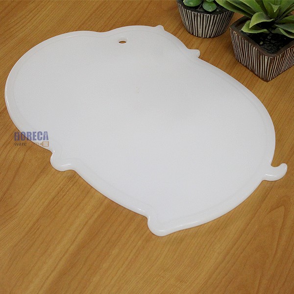 เขียงพลาสติกสีขาว รูปฮิปโป 25x36x1ซม. ฟิกเกอร์-พลาสติก