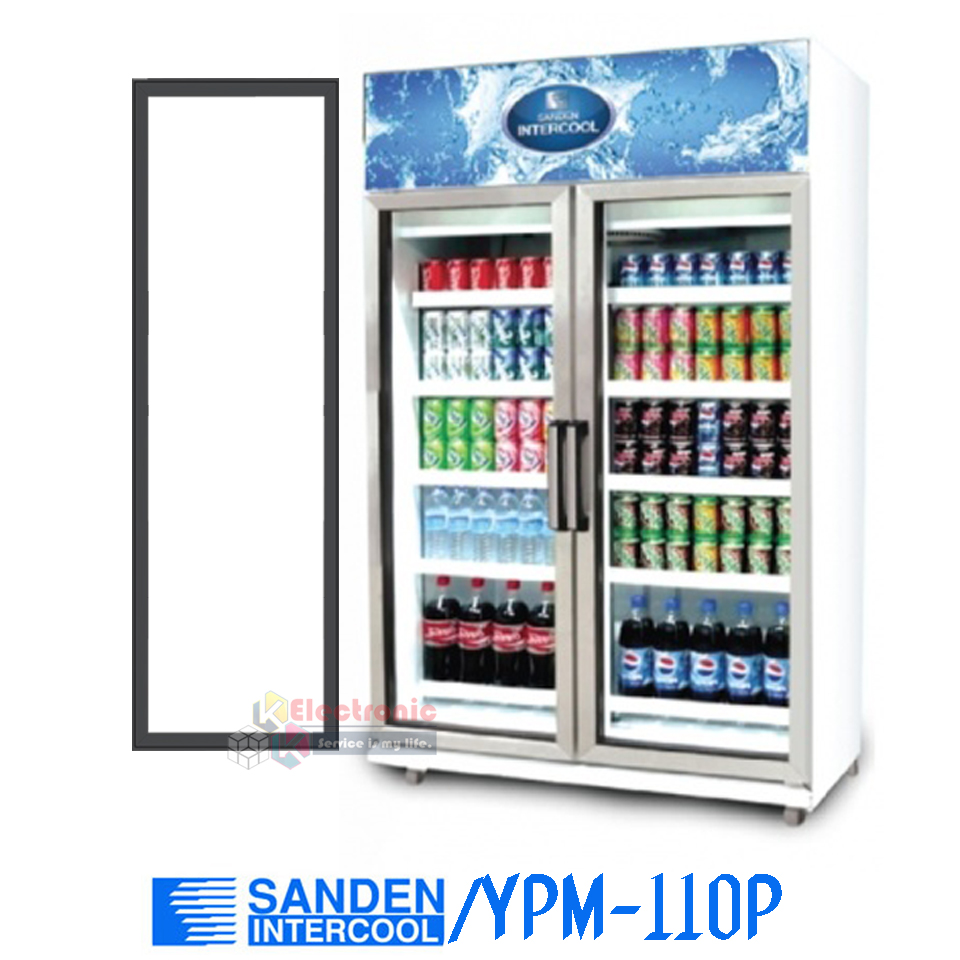 ขอบยางประตูตู้แช่ Sanden Intercool-(ซันเดนท์ อินเตอร์คูล)สำหรับรุ่น YPM-110P-อะไหล่แท้ ใส่ง่าย ขนาด 49.5*145.5เซนติเมตร ยางแบบศรกดตามร่องริม ราคาต่อประตู 1บาน