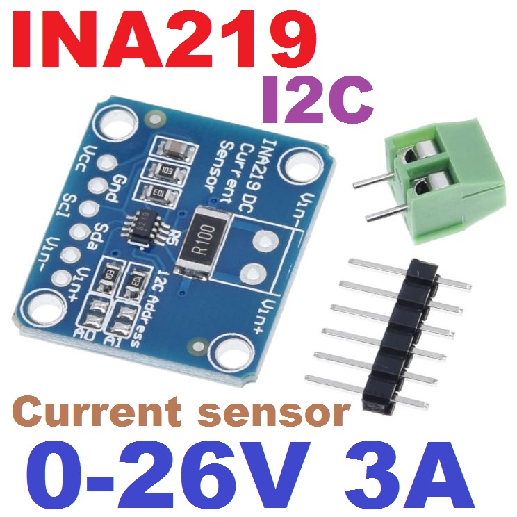 INA219 sensor 0-26V 3.2A I2C โมดูลวัดแรงดันและกระแสไฟฟ้า High Side DC Current Sensor