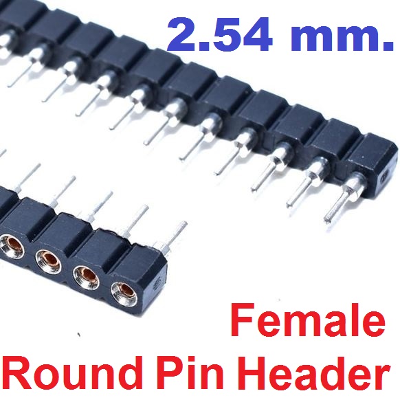 Female Pin Header 1x40 Pin 2.54mm Round Tin Plated Breakable Single Row Hole PCB IC Socket Connector ก้างปลา ตัวเมีย
