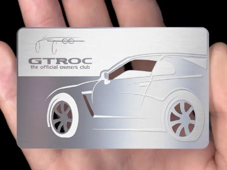 นามบัตรอลูมิเนียมว่างเปล่า สีเงิน ขนาด 86x54mm. หนา 0.45มม.1 กล่องมี 50 แผ่น Silver Aluminum Alloy Card Engraving Metal Business Access Business Card Blank Thickness 0.45mm.