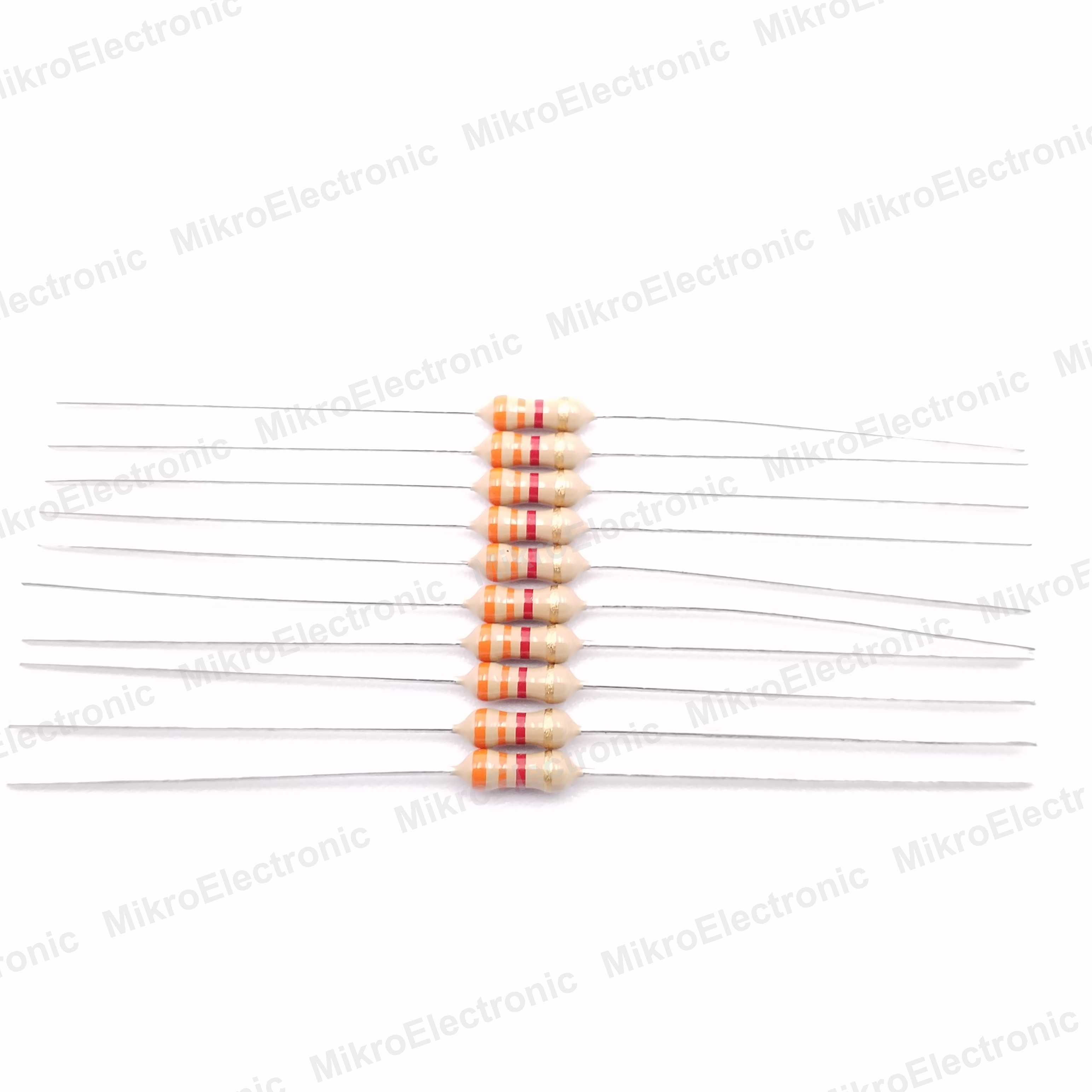 3.3K 1/4W 5% ตัวต้านทาน แพ็คละ 10 ตัว Carbon Film Fixed Resistor