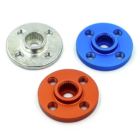 จานยึดเซอร์โวมอเตอร์ สีน้ำเงิน Aluminum Metal 25T Servo Arm Round type Disc Matal Horns For MG995 MG996R MG945 Rc Servo