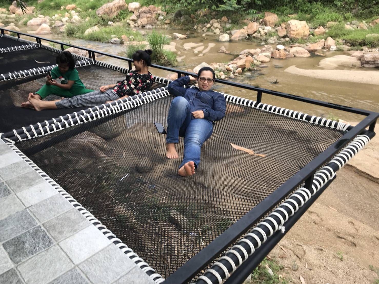 ตาข่ายริมน้ำ เปลตาข่ายร้านอาหาร 🔸รุ่นหนา 2 ชั้น 🔸 ขนาด 120 x 180 cm. + เชือกมัดติดตั้ง🔸