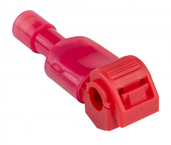 T-TAB ตัวเชื่อม สายไฟ แบบล็อค ไม่ต้องปอกฉนวน สีแดง สำหรับสายไฟ 0.5-1.0 Sqmm. (22-18 AWG)T1 T-type 0.5-1.5 sq.mm.free wire quick connection terminal connector clip connector