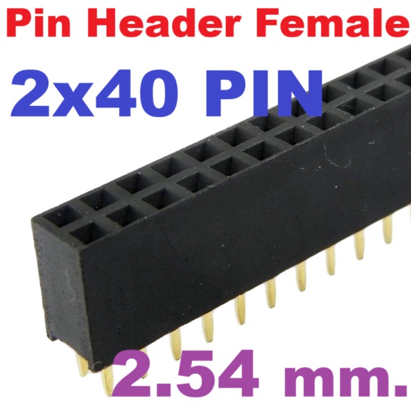Pin Header Female 2X40 Pin Double row Straight Pitch 2.54 mm. High 8.5 mm. Straight Pitch Strip Connector 40Pin Breakable ตัวเมีย 40ขา สูง 8มม.