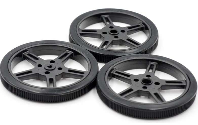 ล้อรถ ขอบยาง 5908-25T สำหรับ servo MG995 / MG996 silicone tire compatible robot smart car 360 degrees