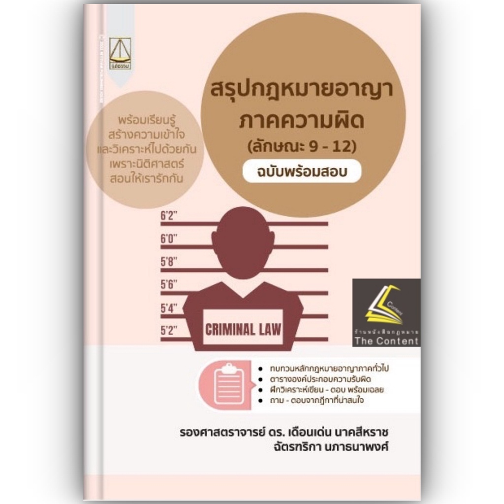 สรุปกฎหมายอาญาภาคความผิด(ลักษณะ 9-12)ฉบับพร้อมสอบ โดย : รศ.ดร.เดือนเด่น นาคสีหราช , ฉัตรฑริกา นภาธนาพงศ์ พิมพ์ ธ.ค.65