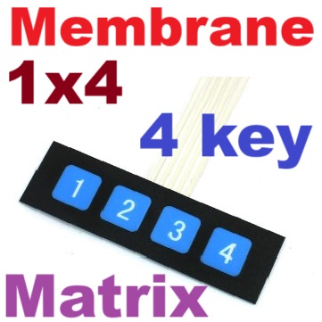 1x4 Matrix Array 4 Key Membrane Switch Keypad Keyboard 1*4 เมทริกซ์คีย์บอร์ด ด้านหลังเป็นสติกเกอร์แปะติดได้