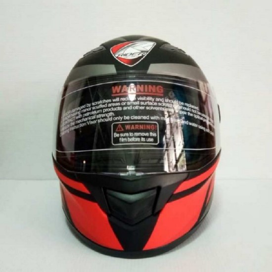 Rider helmet หมวกกันน็อคหุ้มคาง ราคาถูก รุ่น Viper Spectrum สีดำด้าน-ส้ม แว่น 2ชั้น