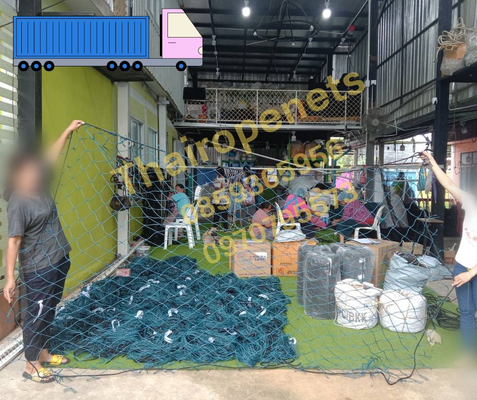 ตาข่ายปิดท้ายตู้คอนเทนเนอร์ Container Net ตาข่ายเส้นใยเหนียว หนา ทนต่อแรงดึง ทนต่อแรงกระแทก เหมาะสำหรับงานที่ใช้ป้องกันสินค้าที่มีน้ำหนักมากพิเศษ