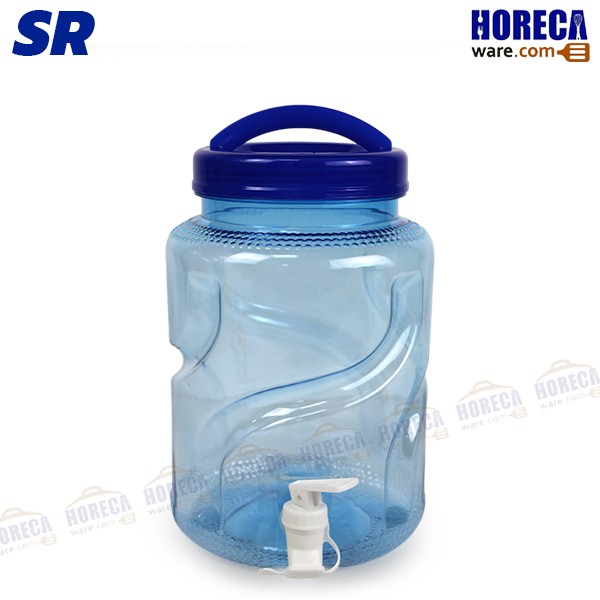Clear blue bucket, PET 5 liters, with tap (X01) SR