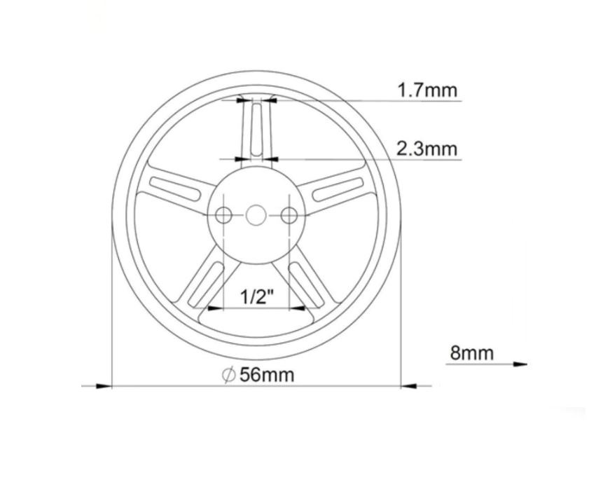เซอร์โวมอเตอร์ พร้อมล้อรถ SG90 Micro Servo 1.8kg/cm (หมุนได้ต่อเนื่อง สั่งหมุนซ้าย, ขวา, หยุด, ปรับความเร็วได้) 4.8V - 6V 360 Degree Continuous Rotation Servo With Servo Wheel DIY Kit