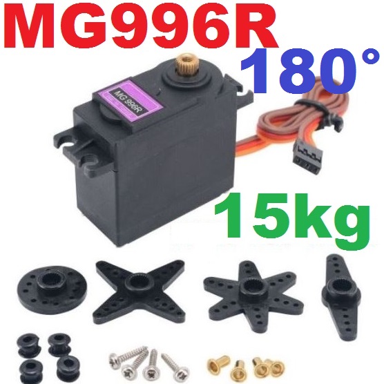 MG996R 15kg 180 degree All metal Set Gear Servo Motor Big Torque For RC Helicopter Car Robot High Quality เซอร์โวมอเตอร์ หมุนได้ 180 องศา เฟืองโลหะ