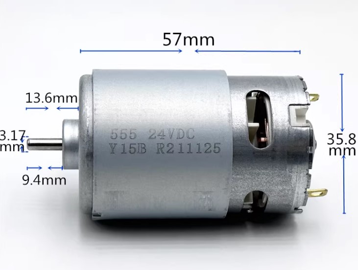 มอเตอร์ RS-555 DC Motor 6-24V 20000RPM@24V Large Torque for Electric Drill DIY Tool