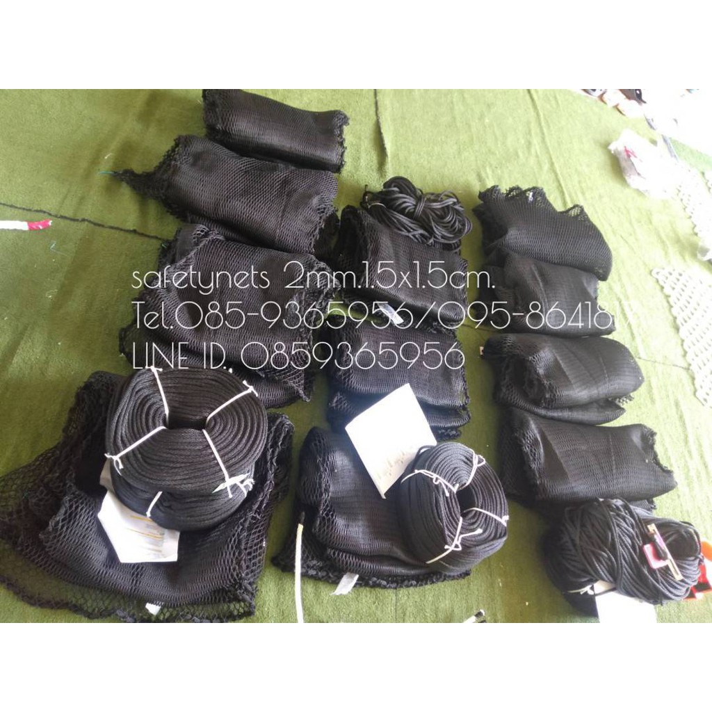 ตาข่ายยืนริมน้ำ ตาข่ายรีสอร์ท ตาข่ายเซฟตี้ 💎รุ่นหนา 2 ชั้น 💎ขนาด 120 x 200 cm.+ เชือกมัดติดตั้ง 45 m.💎