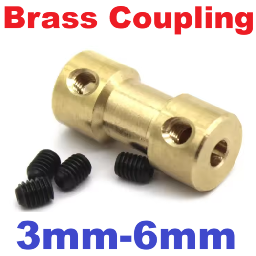 ข้อต่อเพลามอเตอร์ทองเหลือง Brass coupling copper coupling Shaft Coupling Connector Metal (Inner Diameter : 3mm to 6mm) คัปปลิ้ง ยึดเพลา 3x6mm.