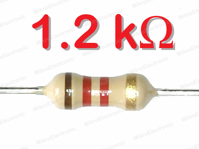 1.2K 1/4W 5% ตัวต้านทาน แพ็คละ 10 ตัว Carbon Film Fixed Resistor