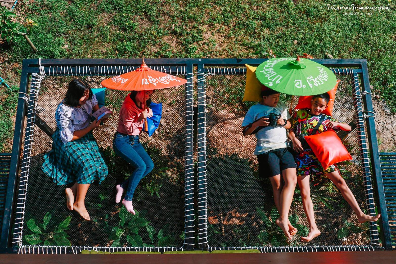 ตาข่ายริมน้ำ เปลตาข่ายร้านอาหาร 🔸รุ่นหนา 2 ชั้น 🔸 ขนาด 120 x 180 cm. + เชือกมัดติดตั้ง🔸