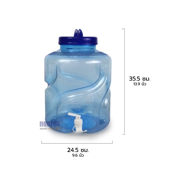 Clear blue tank, PET 12 liters, with tap (X05) SR