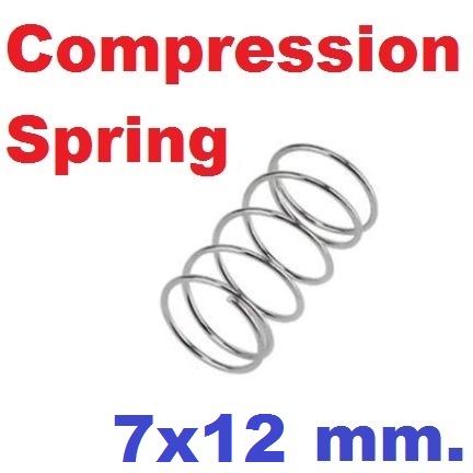 สปริงขดแบบกด ขนาด 7x12 mm. Compression Spring Pressure Spring Steel สปริงกด สปริงดัน