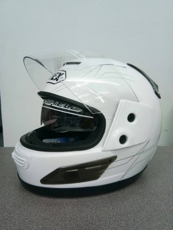 หมวกกันน็อคINDEX รุ่น 811(i-shield) แว่นสองชั้น สีขาวเงา