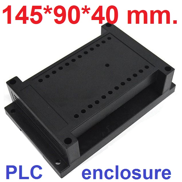 กล่อง PLC ขนาด 145*90*40 mm. สีดำ plastic box enclosure electronics plastic housing din rail enclosure electrical cabinet PLC plastic junction box enclosure black color