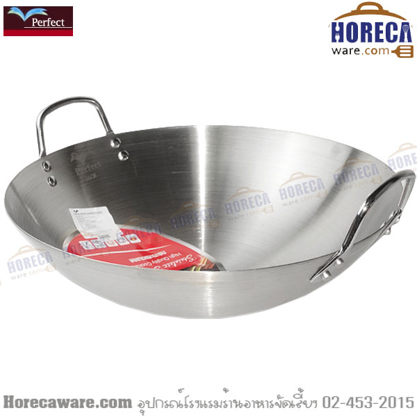 Wok 2 ears, stainless steel, 36 cm., grade 201, perfect [pf-ts281]