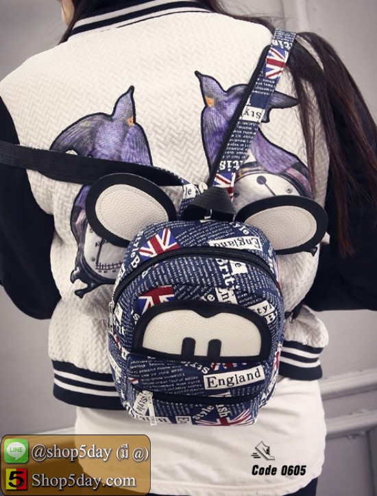 กระเป๋าสะพายผ้าใบ Mickey (ธงอเมริกัน)