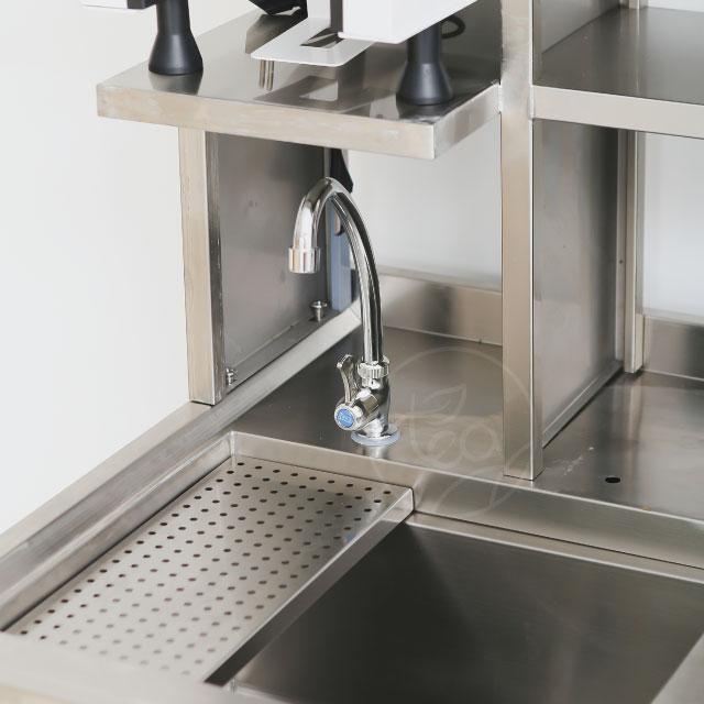 เคาน์เตอร์ซิงค์สแตนเลส ซิ้งค์ล้างจาน ซิ้งค์ล้างของ สำหรับร้านเครื่องดื่ม ร้านชานมไข่มุก จำหน่ายโดย ทีอีเอ